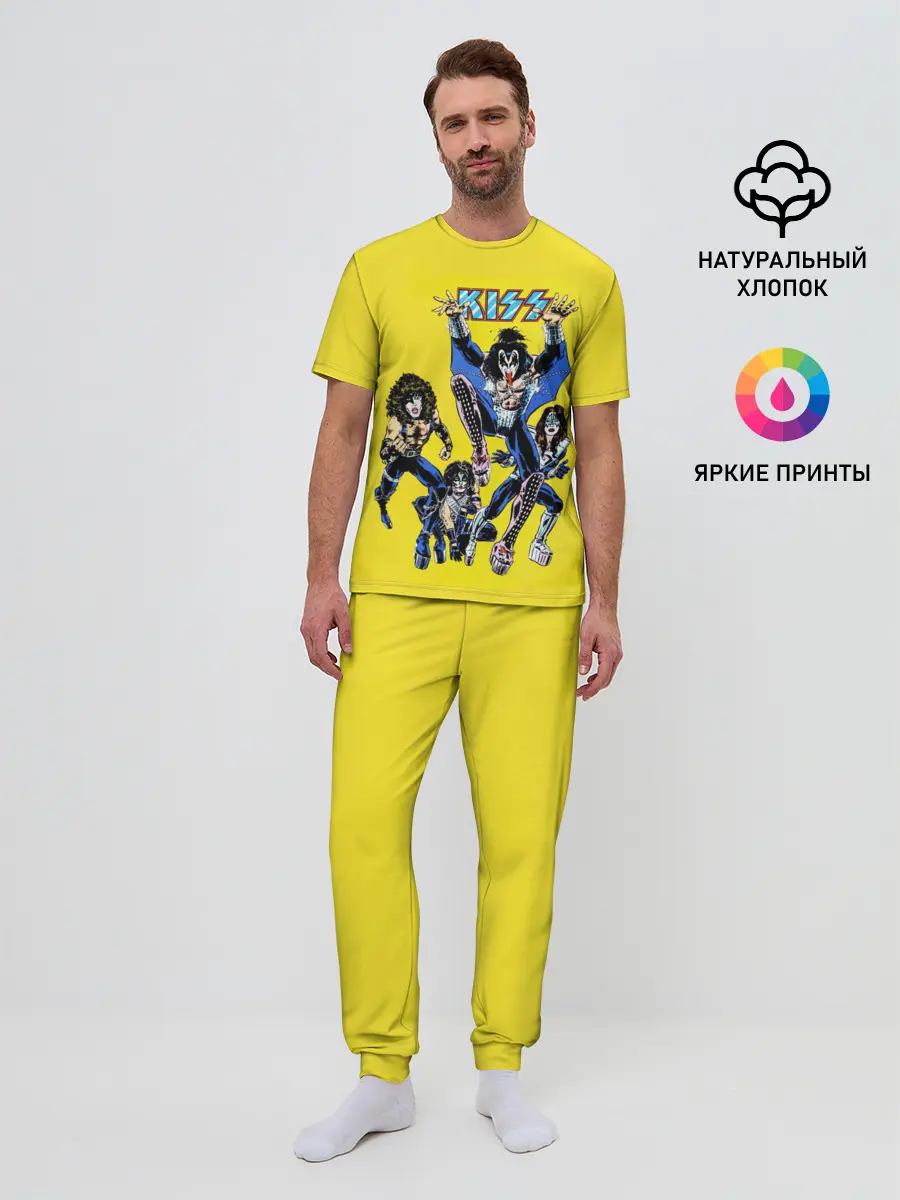 Мужская пижама с брюками / Комикс Кисс