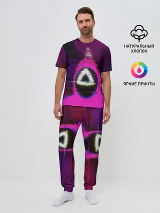 Мужская пижама с брюками / Squid game glitch