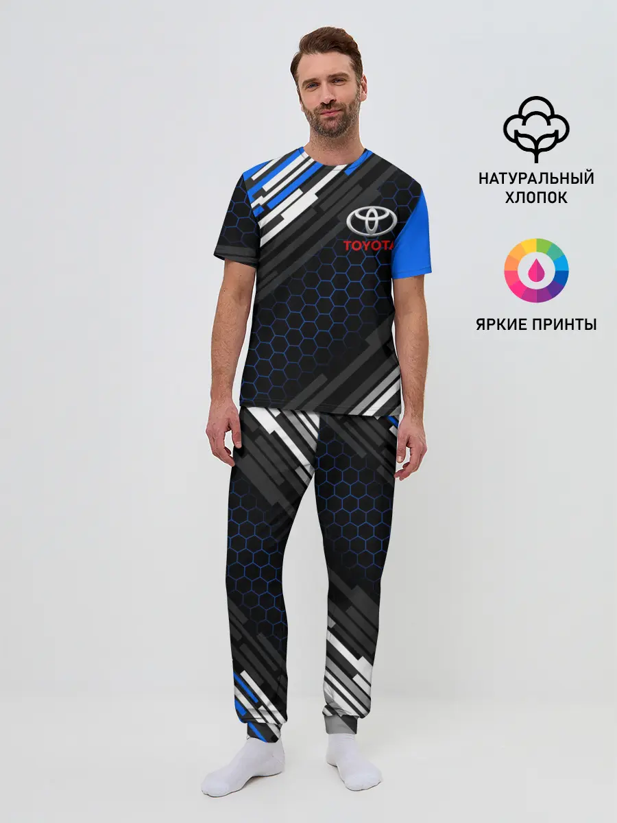 Мужская пижама с брюками / TOYOTA SPORT / ЛИНИИ / LINES