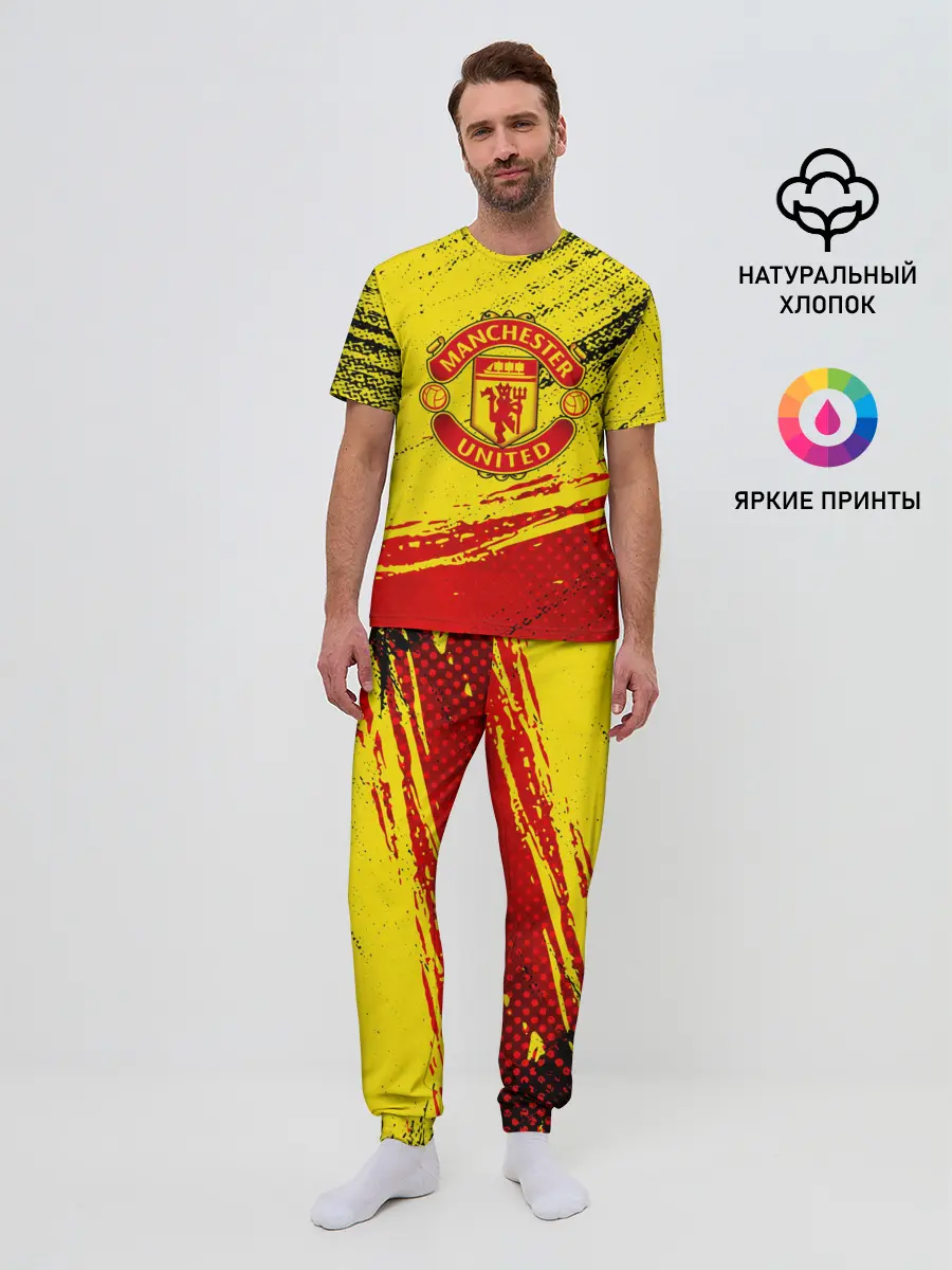 Мужская пижама с брюками / Manchester United Футбольный клуб.