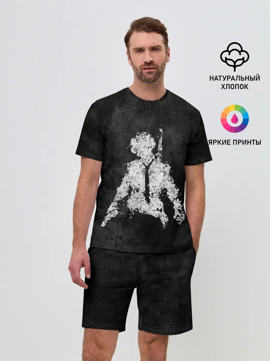 Мужской костюм с шортами / PUBG брызги красок