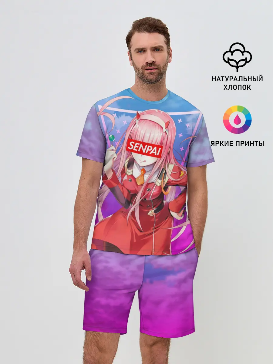 Мужской костюм с шортами / Anime Senpai Girl pink