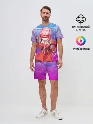 Мужской костюм с шортами / Anime Senpai Girl pink