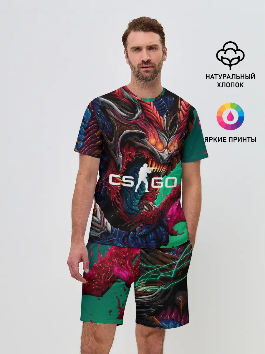 Мужской костюм с шортами / CS GO hyper beast skin