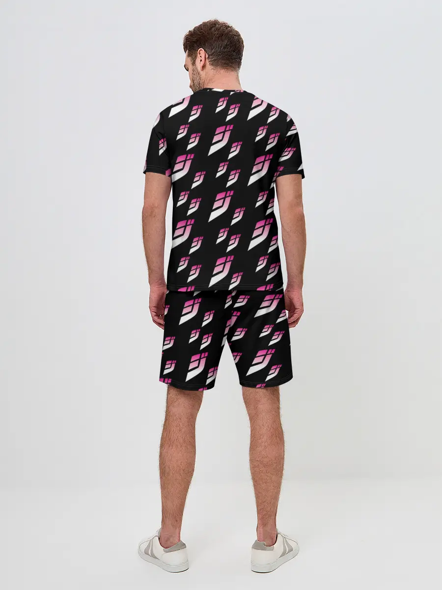Мужской костюм с шортами / Джоджо паттерн розовые лого