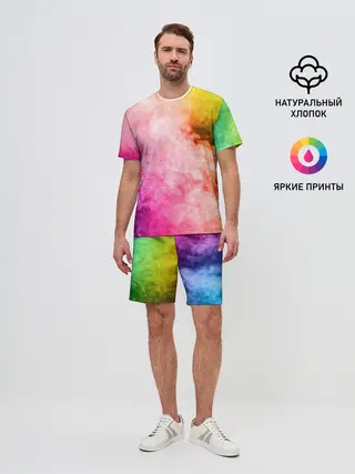 Мужской костюм с шортами / Радужный дым