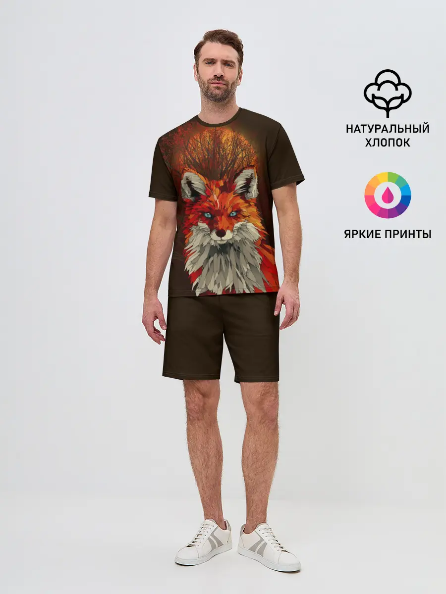 Мужской костюм с шортами / Лисичка и яркая луна