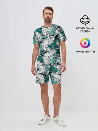Мужской костюм с шортами / Хамелеоны