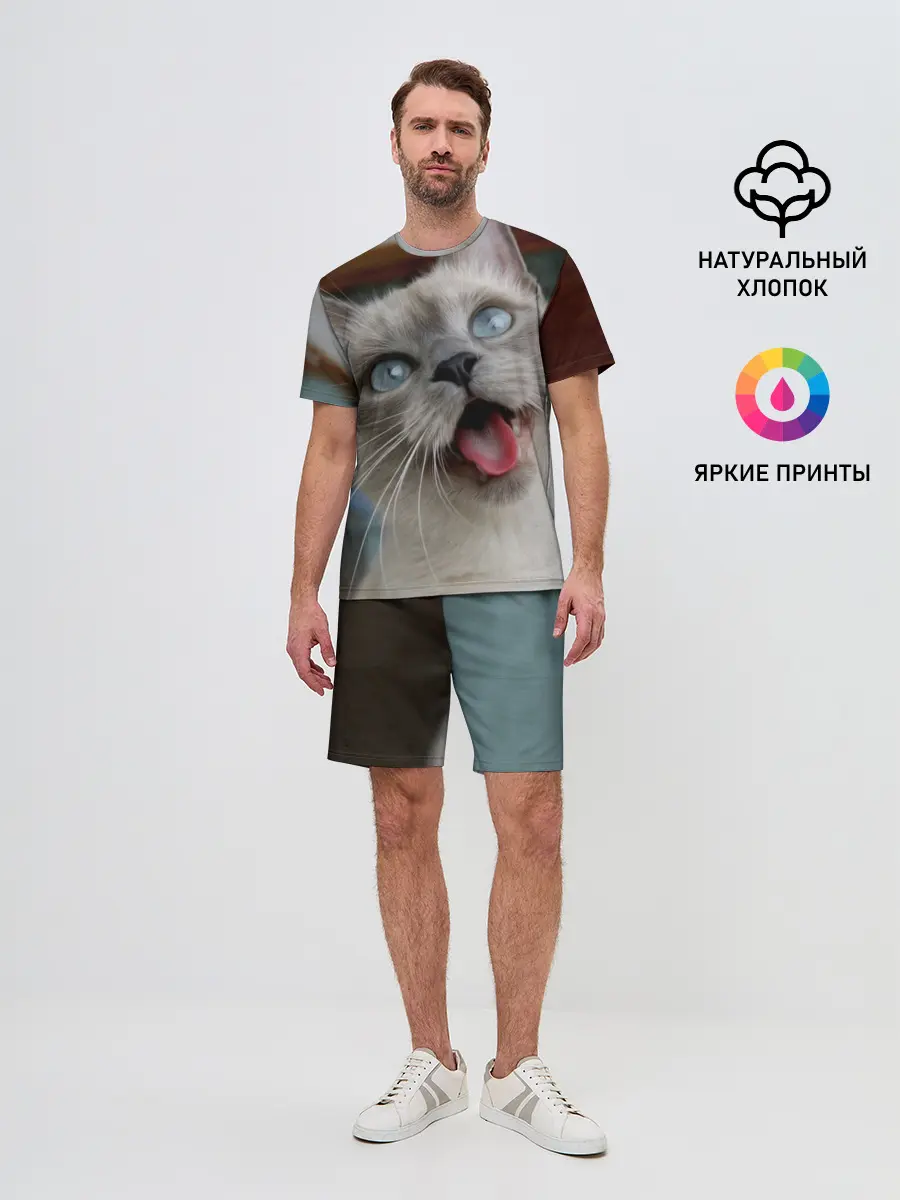 Мужской костюм с шортами / Сиамский котенок