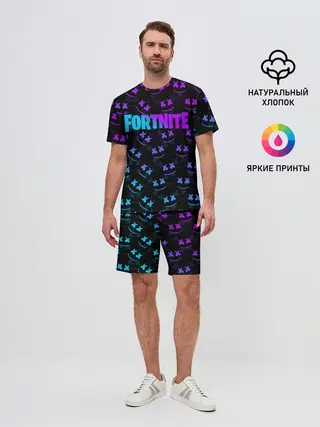 Мужской костюм с шортами / FORTNITE MARSHMELLO NEON