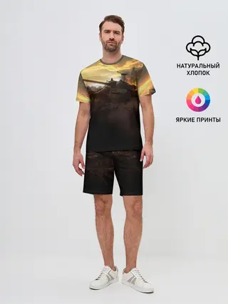 Мужской костюм с шортами / танк на закате