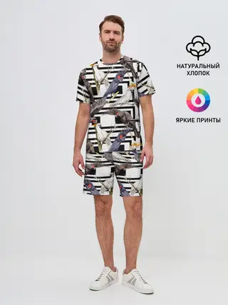 Мужской костюм с шортами / Попугаи какаду