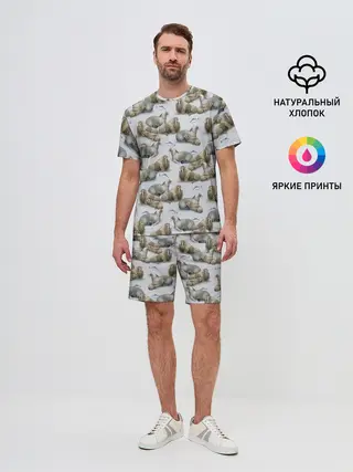 Мужской костюм с шортами / Моржи
