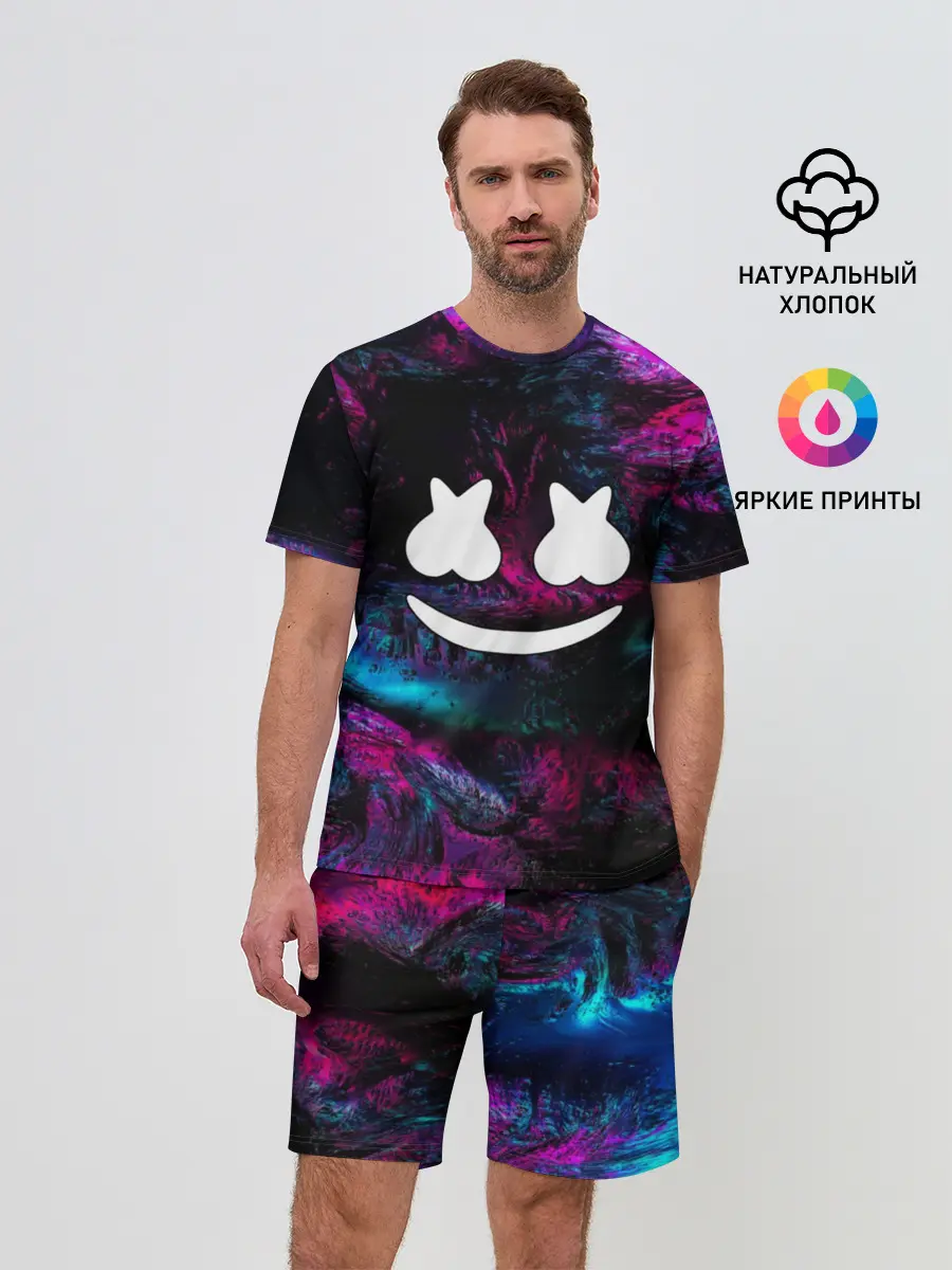 Мужской костюм с шортами / Marshmello NEON