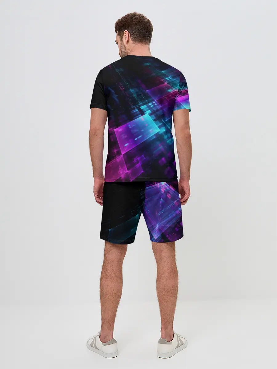 Мужской костюм с шортами / Неоновая абстракция