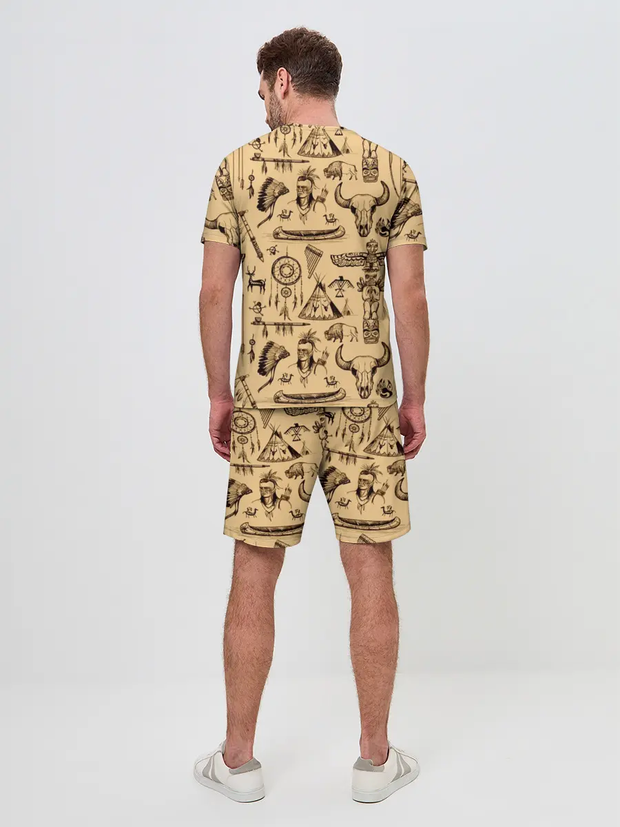 Мужской костюм с шортами / Индейский паттерн