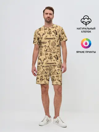 Мужской костюм с шортами / Индейский паттерн
