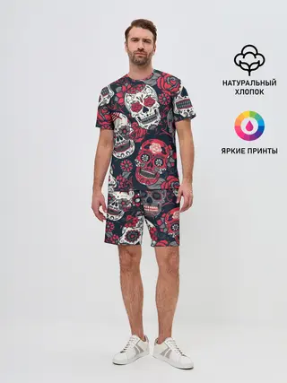 Мужской костюм с шортами / Мексиканские черепа