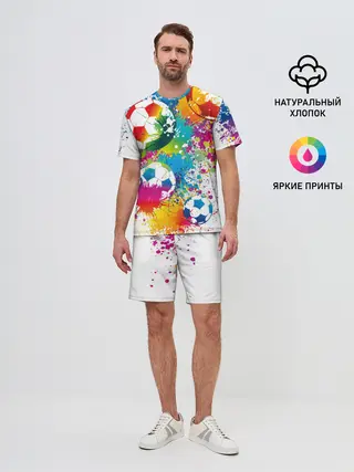 Мужской костюм с шортами / Футбольные мячи