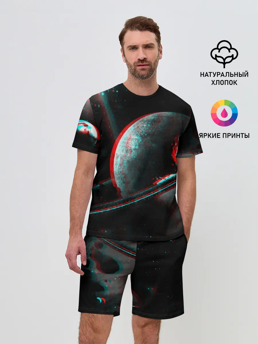 Мужской костюм с шортами / Cosmos Glitch