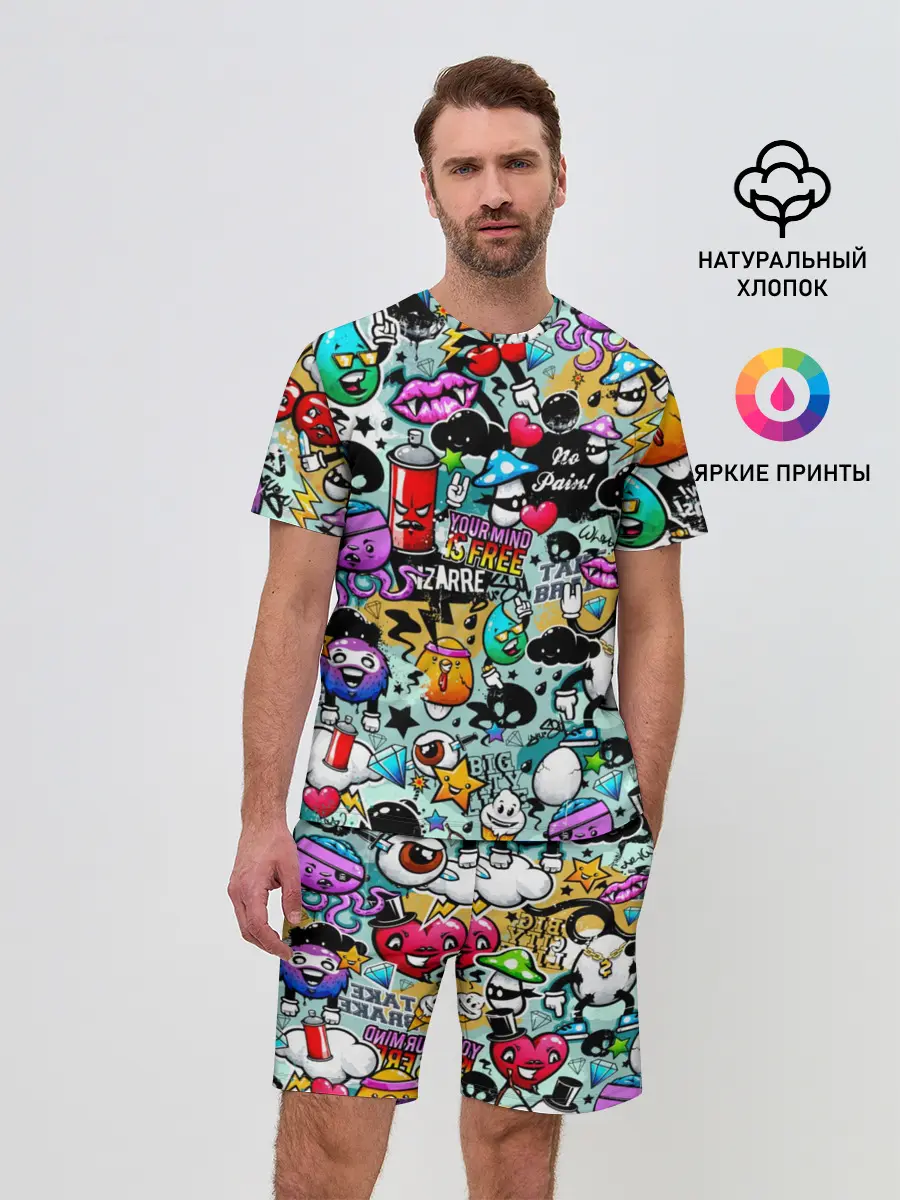 Мужской костюм с шортами / Стикерпак