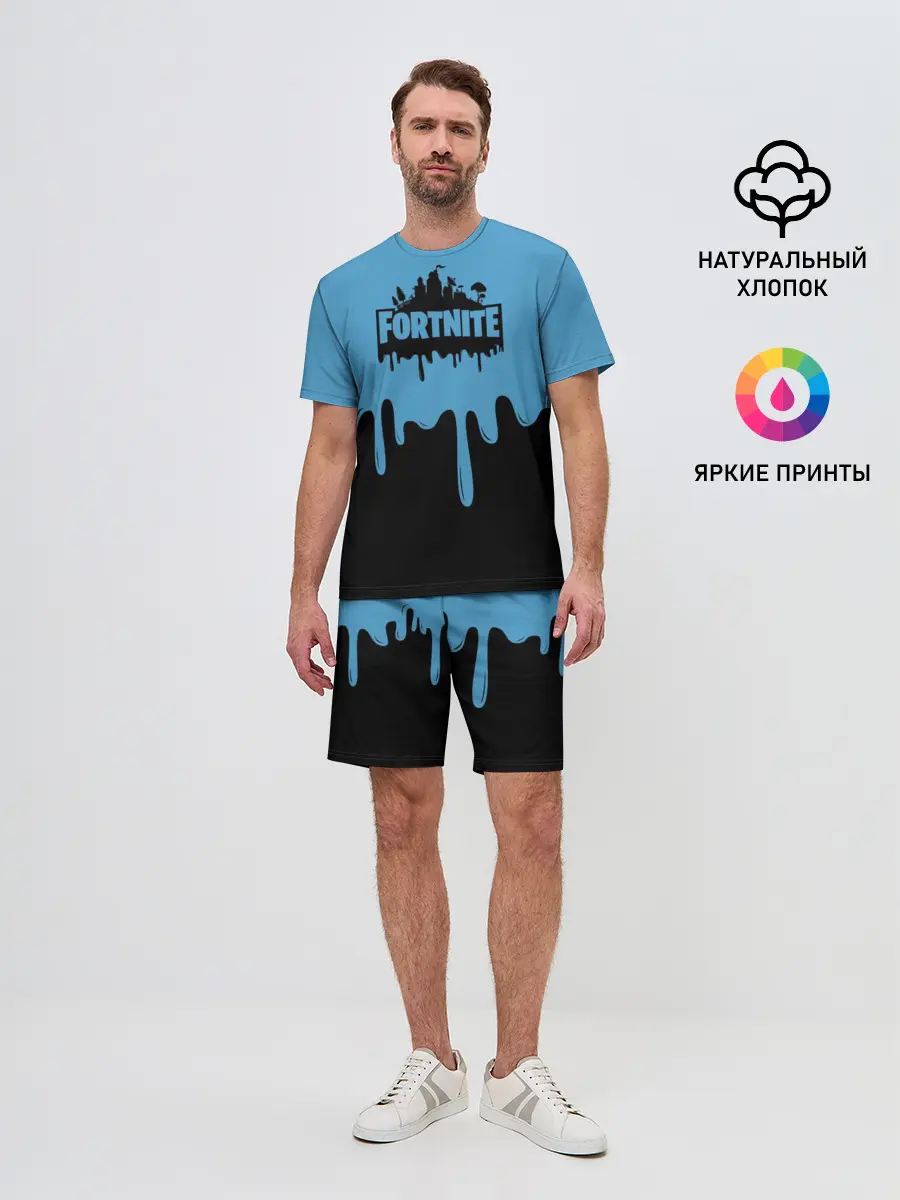 Мужской костюм с шортами / FORTNITE - Black&Blue
