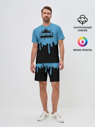 Мужской костюм с шортами / FORTNITE - Black&Blue