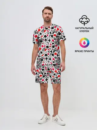 Мужской костюм с шортами / Игральные карты
