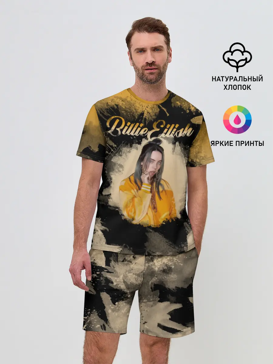 Мужской костюм с шортами / Billie Eilish Акварель