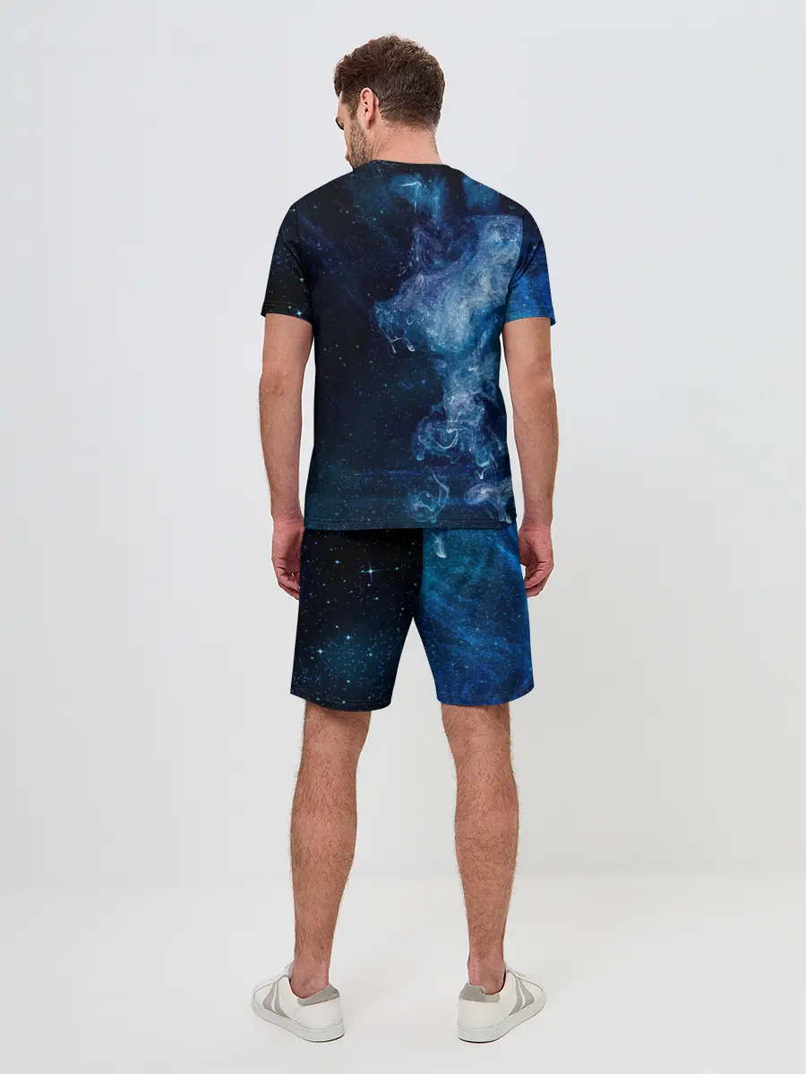 Мужской костюм с шортами / Синий космос