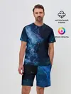 Мужской костюм с шортами / Синий космос