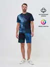 Мужской костюм с шортами / Синий космос