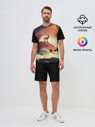 Мужской костюм с шортами / Абстрактный олень