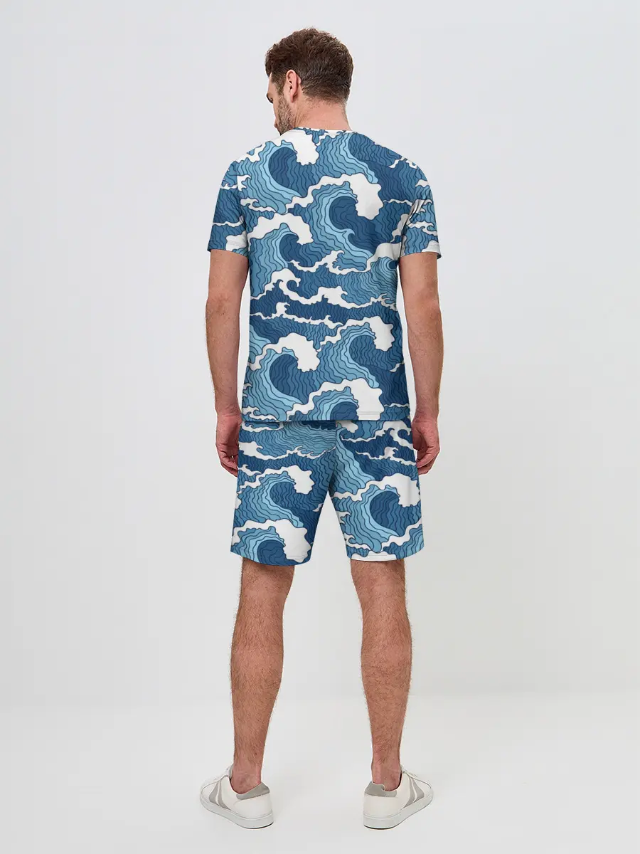 Мужской костюм с шортами / Морские волны