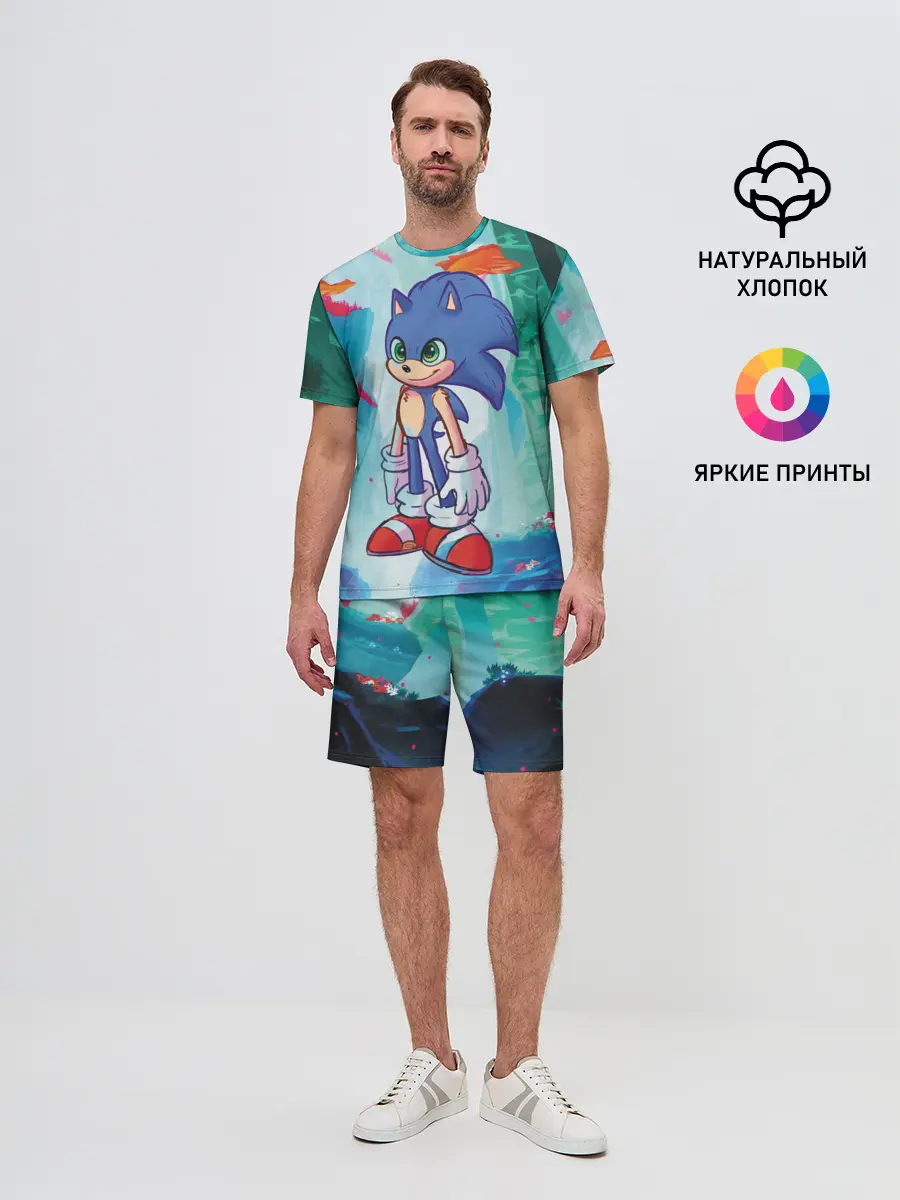 Мужской костюм с шортами / Ежик Соник