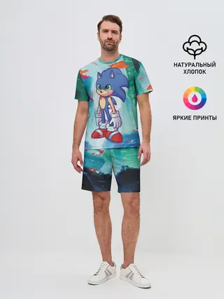 Мужской костюм с шортами / Ежик Соник