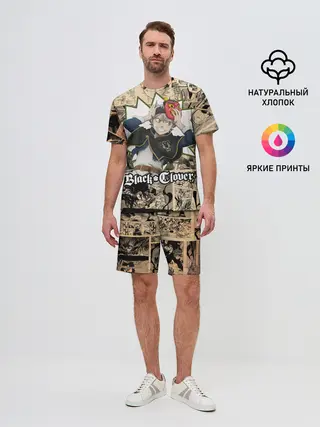 Мужской костюм с шортами / Черный Клевер