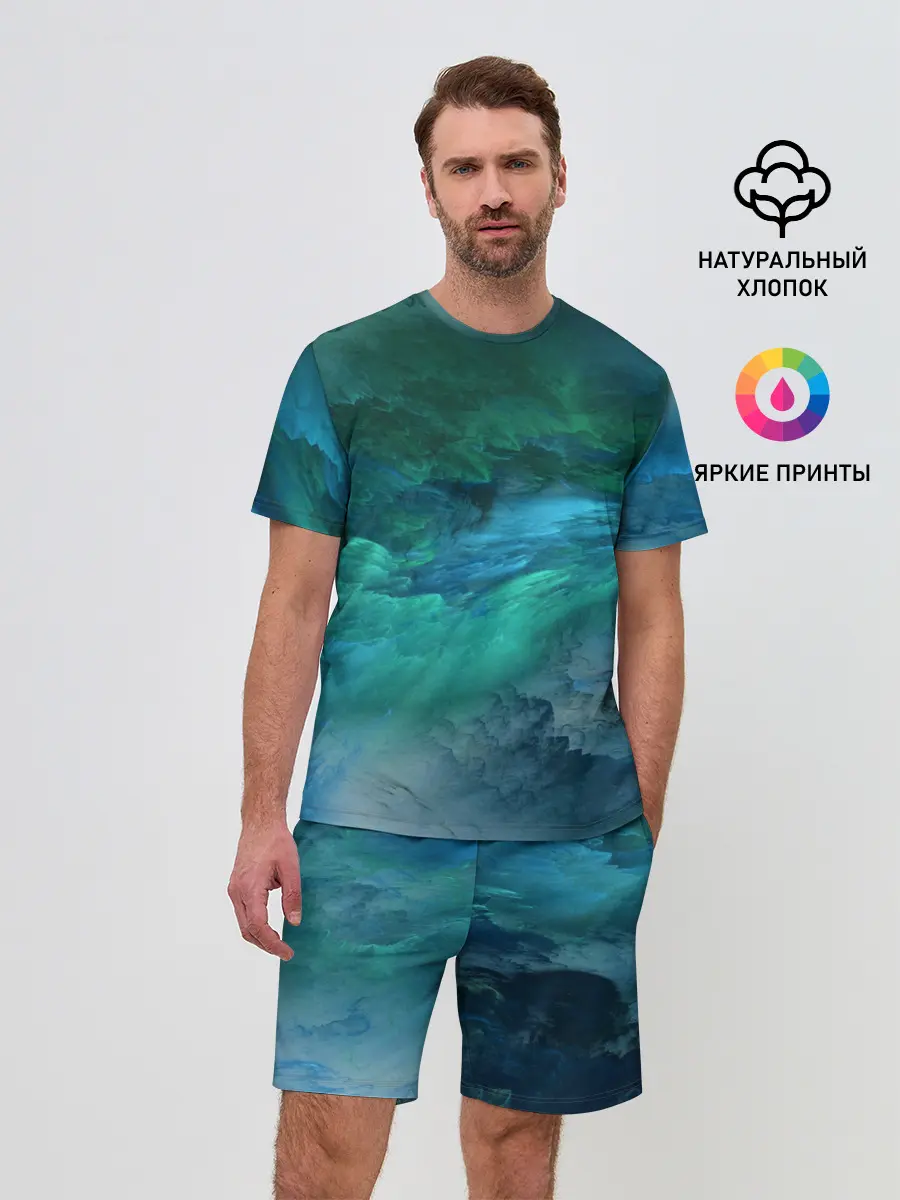 Мужской костюм с шортами / Изумрудные Облака