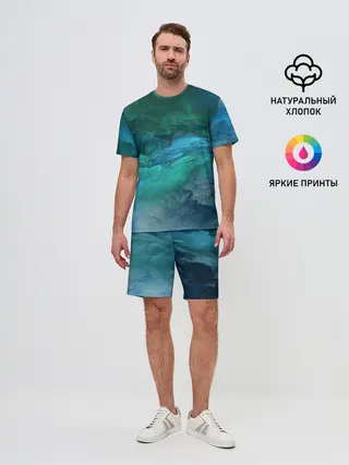 Мужской костюм с шортами / Изумрудные Облака