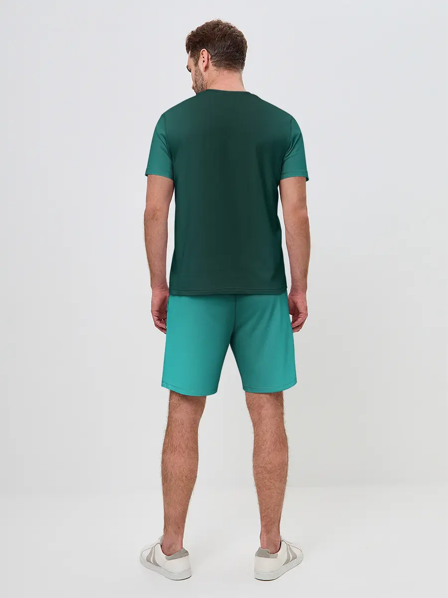 Мужской костюм с шортами / Дракон Хаку зеленый градиент