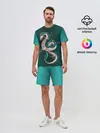 Мужской костюм с шортами / Дракон Хаку зеленый градиент