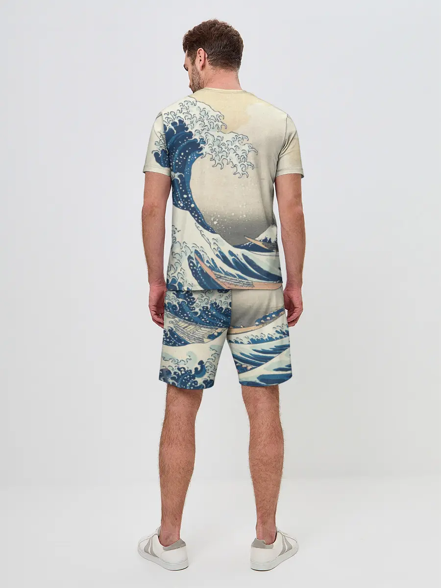 Мужской костюм с шортами / Большая волна в Канагаве