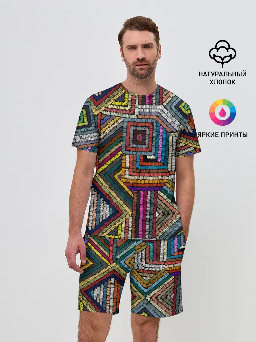 Мужской костюм с шортами / Этнический орнамент