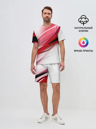 Мужской костюм с шортами / Красная линия