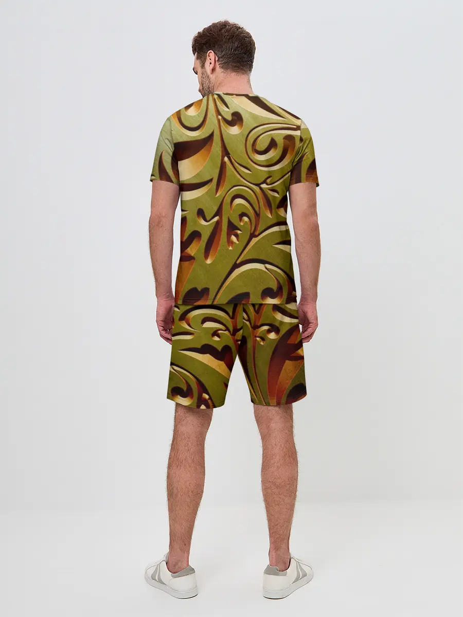 Мужской костюм с шортами / Вырез по дереву