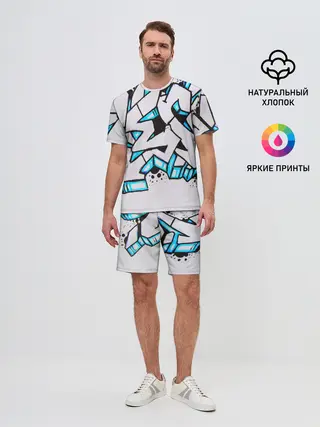 Мужской костюм с шортами / Граффити