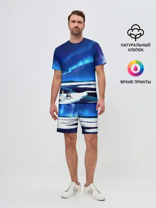 Мужской костюм с шортами / Мальчик и Хаски