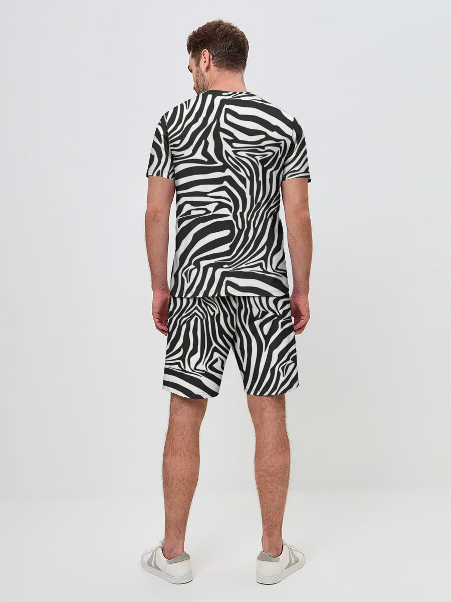 Мужской костюм с шортами / Полосы зебры