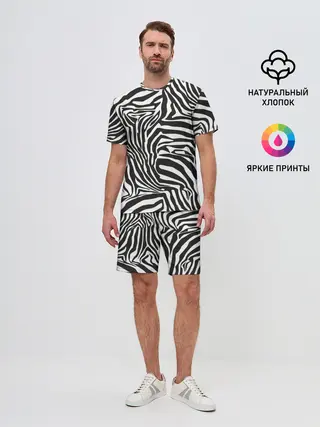 Мужской костюм с шортами / Полосы зебры