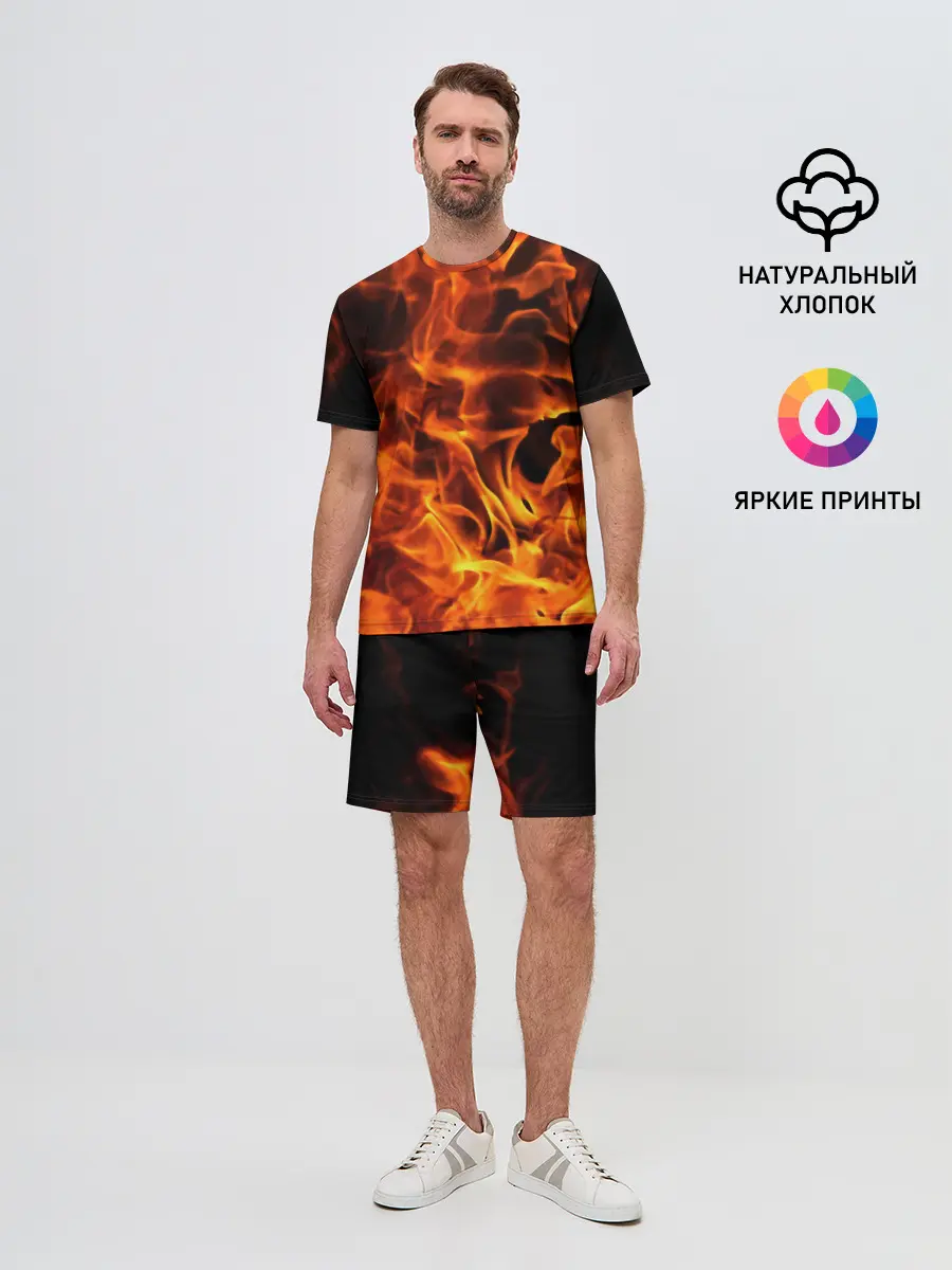 Мужской костюм с шортами / огонь